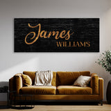 Nursery Baby Name Black Wood Wall Art