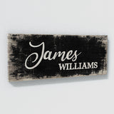 Nursery Baby Name Black Wood Grunge Wall Art