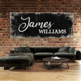 Nursery Baby Name Black Wood Grunge Wall Art