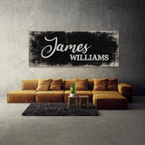 Nursery Baby Name Black Wood Grunge Wall Art