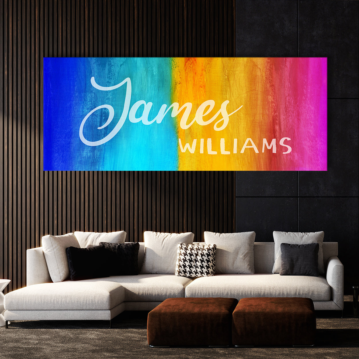 Nursery Baby Name Colorful Wall Art