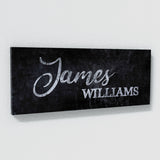 Nursery Baby Name Concrete Black Wall Art