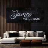 Nursery Baby Name Concrete Black Wall Art