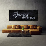 Nursery Baby Name Concrete Black Wall Art