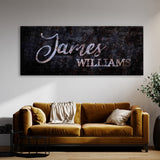 Nursery Baby Name Concrete Rust Wall Art