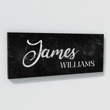 Nursery Baby Name Marble Black Wall Art