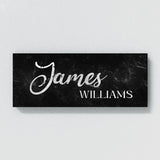 Nursery Baby Name Marble Black Wall Art