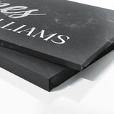 Nursery Baby Name Marble Black Wall Art