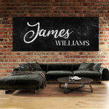 Nursery Baby Name Marble Black Wall Art