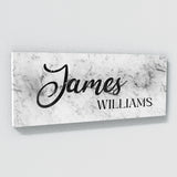 Nursery Baby Name Marble White Wall Art