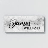 Nursery Baby Name Marble White Wall Art