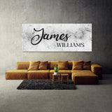 Nursery Baby Name Marble White Wall Art