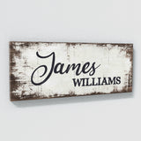 Nursery Baby Name White Wood Grunge Wall Art
