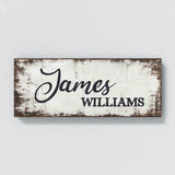 Nursery Baby Name White Wood Grunge Wall Art