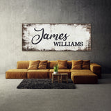 Nursery Baby Name White Wood Grunge Wall Art