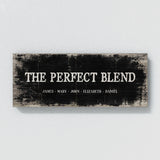 Perfect Blend Family Names Black Wood Wall Art