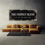 Perfect Blend Family Names Black Wood Wall Art