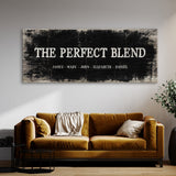 Perfect Blend Family Names Black Wood Wall Art