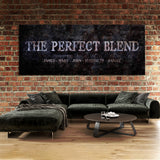 Perfect Blend Family Names Concrete Wall Art