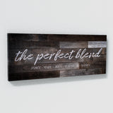 Perfect Blend Family Names Darker Wood Wall Art