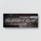 Perfect Blend Family Names Darker Wood Wall Art