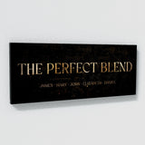 Perfect Blend Family Names Gold Wall Art