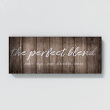 Perfect Blend Family Names Grey Wooden Wall Art