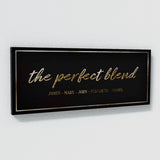 Perfect Blend Family Names Luxury Gold Wall Art