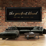 Perfect Blend Family Names Luxury Gold Wall Art