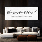 Perfect Blend Family Names White Wall Art