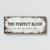 Perfect Blend Family Names White Wood Wall Art