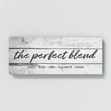 Perfect Blend Family Names White Wall Art