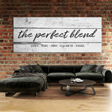 Perfect Blend Family Names White Wall Art