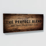 Perfect Blend Family Names Wooden Wall Art