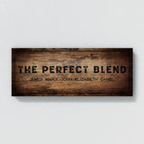 Perfect Blend Family Names Wooden Wall Art