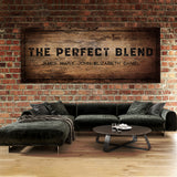 Perfect Blend Family Names Wooden Wall Art