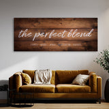 Perfect Blend Family Names Wooden Wall Art