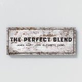 Perfect Blend Family Names Wooden Wall Art