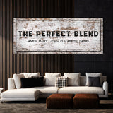 Perfect Blend Family Names Wooden Wall Art
