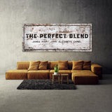 Perfect Blend Family Names Wooden Wall Art