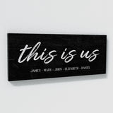 This Is Us Family Names Black Wall Art