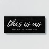 This Is Us Family Names Black Wall Art