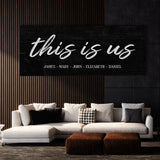 This Is Us Family Names Black Wall Art