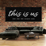 This Is Us Family Names Black Wall Art