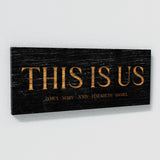 This Is Us Family Names Black Wood Wall Art
