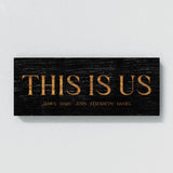 This Is Us Family Names Black Wood Wall Art