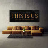 This Is Us Family Names Black Wood Wall Art