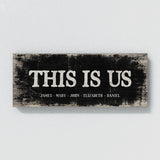 This Is Us Family Names Black Wood Wall Art
