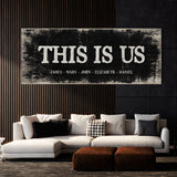 This Is Us Family Names Black Wood Wall Art