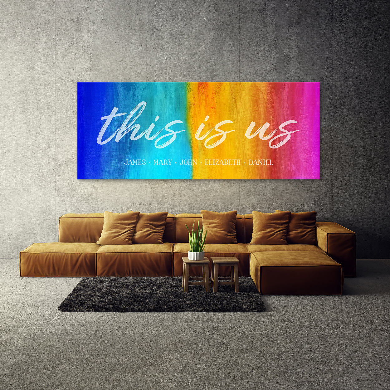 This Is Us Family Names Colorful Wall Art